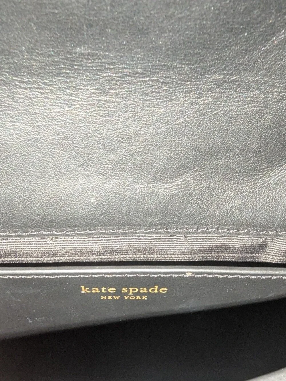 Kate Spade New York Black Smooth Leather Flap Shoulder Bag Gold Stud Accents 90s